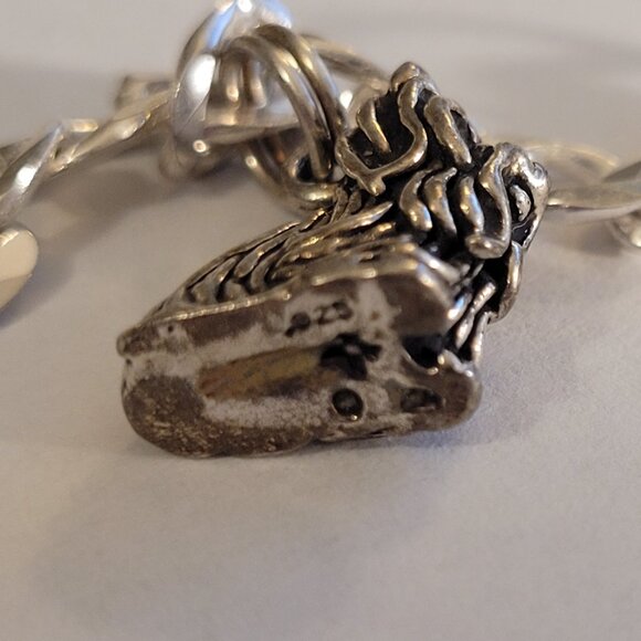 Sterling Silver Charm Bracelet Dog Theme 5 Charms - Picture 7 of 15